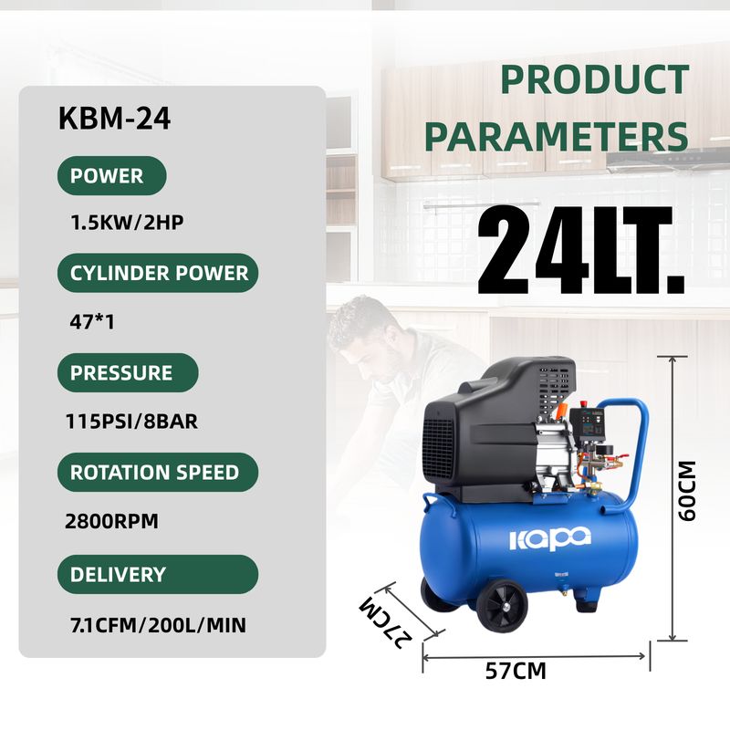 China Supplier 200L/min 2HP Portable Air Compressor Small Silent Air Compressor